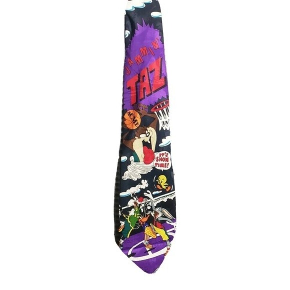Jammin Taz Looney Tunes Basketball Men's Neck Tie 58" Long 4" Wide Bugs Bunny
